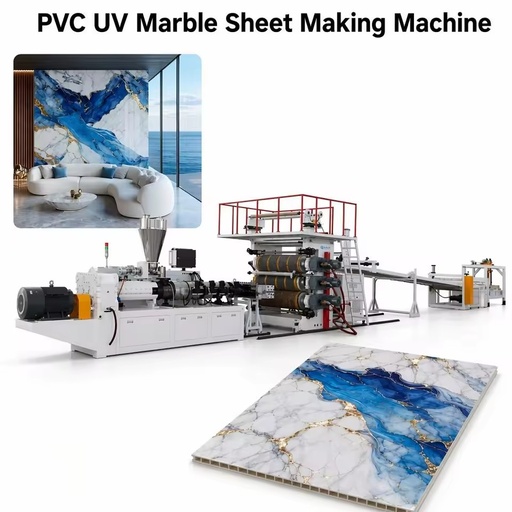 1220mm PVC UV Marble Sheet Making Machine Automatic Plastic Wall Panel Production Line With 3-10MM Thickness