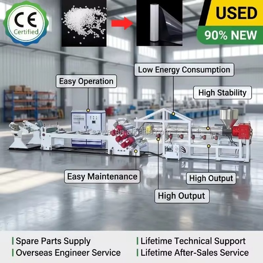 Used Durable Single Screw PP/PS Plastic Extruder PLC Sheet Pipe Making CE Certified High Productivity Energy Saving Automatic