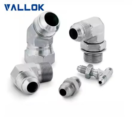 VALLOK 304 316 Stainless Steel Tube OD 3-50mm 1/8"-2" NPT Male Threaded SAE J514 37-degree Flare Silver Surface Fitting