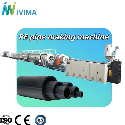 PE/HDPE Pipe Making Machine Single-screw Extrusion Line with PLC Control Motor & Bearing High Capacity