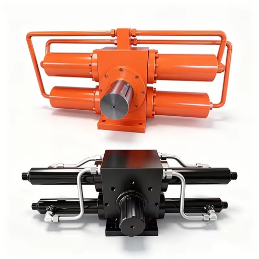 Customized Double Rack and Pinion Swing Hydraulic Cylinder Shaft Type Large Rotary Actuators Foot Mounting Hydraulic Cylinder