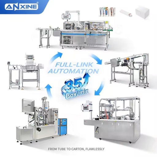 High Speed Cosmetic Ultrasonic Tube Filling Carton Equipment Face Hand Cream Sunscreen Essence Lotion Tube Packaging Line