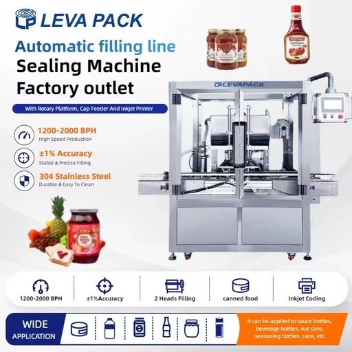 Automatic Servo Double Head Electric High Speed Automatic Rotary chili sauce Pepper Spice Powder Packing Machine
