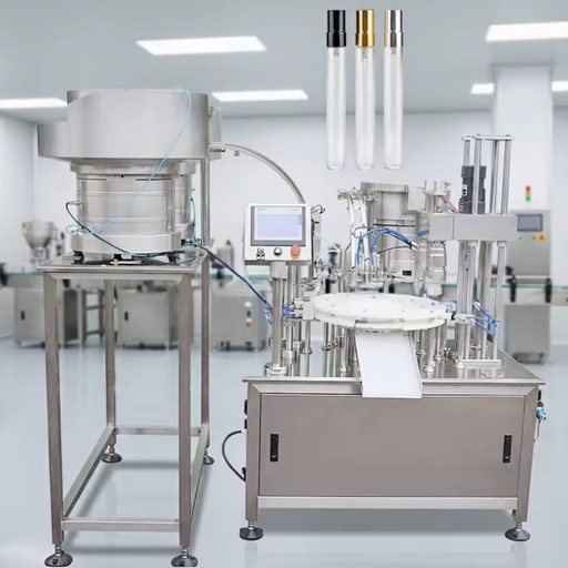Automatic Perfume Beverage Shampoo Filling Capping Labeling Machine Line for 5ml Glass Bottle Essential Oil Cosmetic Liquid