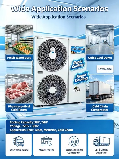Air Cooled Condensing Unit for Cold Room Refrigeration System Copeland Refrigeration Condensing Unit for Cooler and Freezer Room