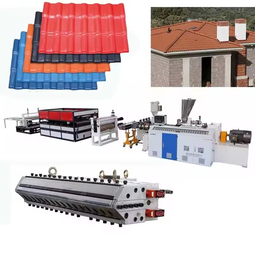 Automatic Co-rotating Conical Twin Screw Extruder Bearing Motor 80mm Diameter 380V 50Hz for PVC Roofing Sheets Profiles PLC