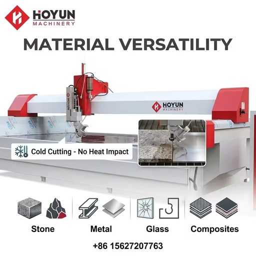 HOYUN 5-Axis Waterjet Machine 60000 PSI Ultra-High Pressure 0.1mm High Precision CNC Cutter with Engine Motor 2-Year Warranty