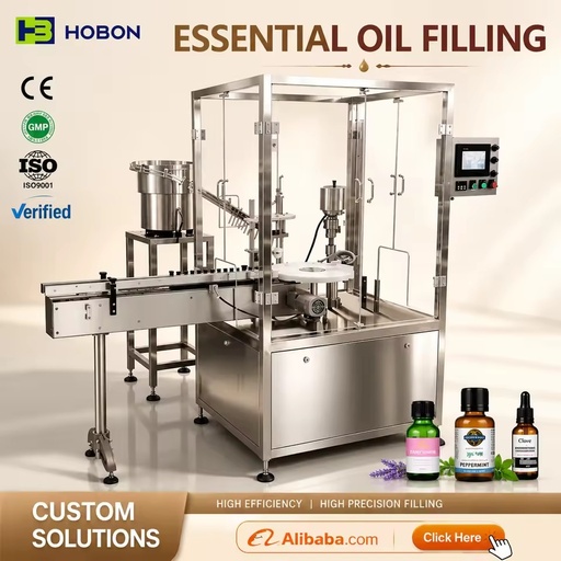 High-precision Servo-controlled Plunger Pum Essential Oil Bottle Fillers Equipment Dropper Bottle Capping Machine