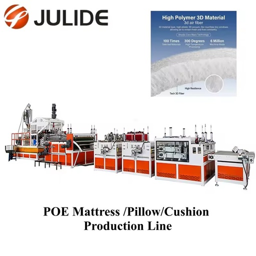 4D POE Air Fiber Mattress Production Machine Single Screw Spinneret Coil Noodle Extrusion Line 150-300kg/h Bed Cushion Making