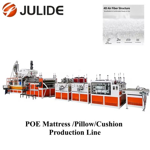 Single Screw 4D Air Fiber Spinneret Extrusion Machine PE POE Noodle Mat Production Line for Mattress Cushion 300kg/h Glue-Free