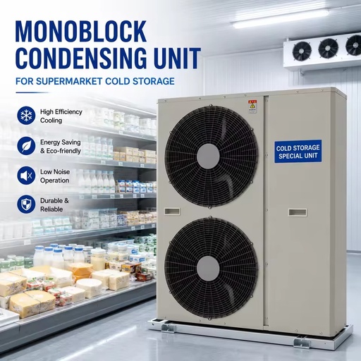 All in One Monoblock Cooling System for Small Cold Storage Room Food Preservation and Retail Use