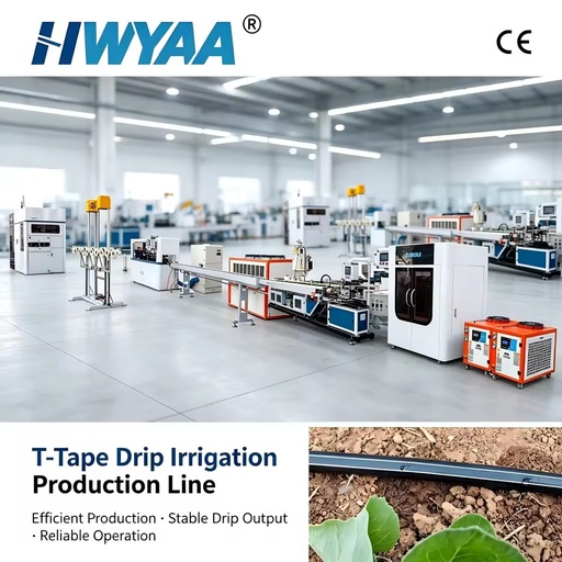 Full Automatic Agricultural PE Drip Irrigation Hose T Tape Manufacturing Machine With High Precision Strip Drip Tape Extruder