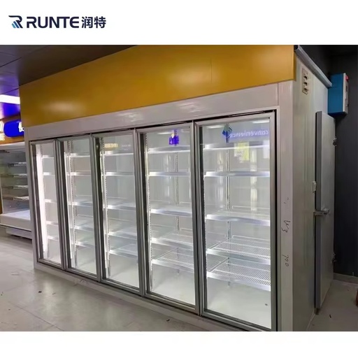 Commercial Display Wlak In Cooler With 20 Glass Doors Display Walk In Freezer