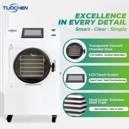 Home Freeze Drying Machine HFD-5 PLC Pump Automatic Eco-Friendly Energy Saving High Efficiency Vacuum Drying 4-6kg