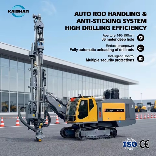Kaishan KT15 Mine Drill Rig Low Maintenance Cost DTH Blast Hole Integrated Type Drilling Rig for Mining