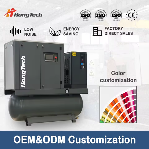 Industrial Screw air Compressor High-Performance 4-in-1Screw Compressor All in One 10hp with Dryer and tank for Car Workshop ISO