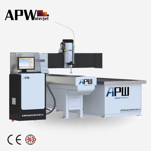 APW 5 Axis Water Jet Granite Cutting Machine Granite Marble Cutting Cnc Water Jet Side Stone Cutter
