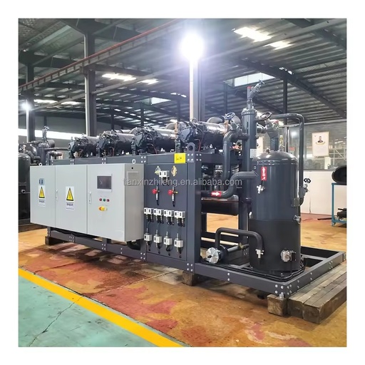 Low Temperature Screw Compressors Refrigeration Unit Evaporative Cooled Condensing Unit Energy Saving for Industrial Project