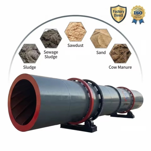 CE Certified Industrial Rotary Drum Dryer for Sawdust Wood Chips Lignite Bentonite Clay and Mineral Powder Drying Equipment