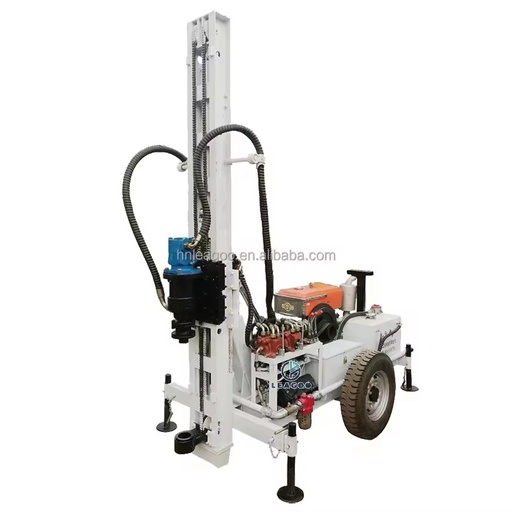 Trailer Water Well Drilling Rig Mine Drilling Rig With Mud Pump & Air Compressor