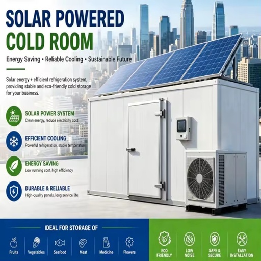 Haobei Solar Powered Automatic Walk-in Cold Room Motor Energy Saving Remote Controlled Soundproof Panel Competitive Price for