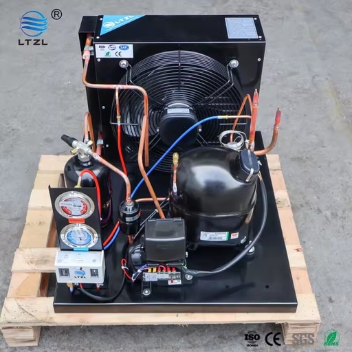 0.5HP-2HP Semi-Hermetic Embraco H-Type Condensing Unit Small Air Cooled Condenser Unit for Mini Cold Room Freezer