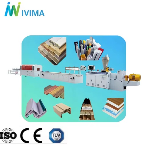 Conical Twin Screw Extruder PLC Control Pump for Motor Energy Saving for PVC/PE/PP/WPC Construction Profile Making Machine
