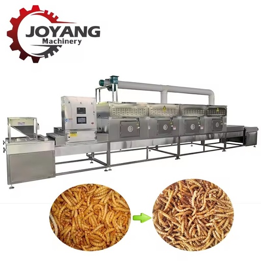 PLC Controlled Automatic Stainless Steel Tunnel Microwave Drying Machine for Mealworm Drying