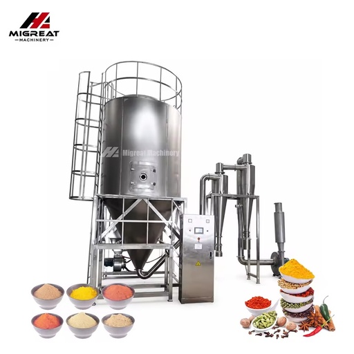 Stable Running Stainless Steel Spray Dryer with Gear for Aloe Vera Turmeric & Plant Extracts Tea Polyphenol Production