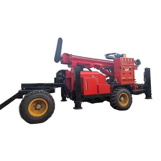 260m Factory Customized Small Easy to Operate Trailer Type Water Wells Drilling Machine Mine Drilling Rig 78kw