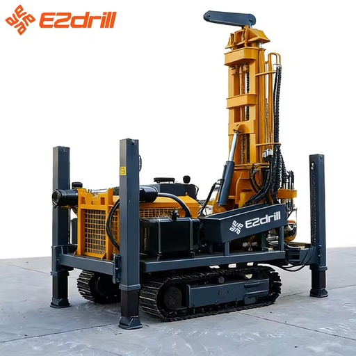 Water Well Drilling Rig Diesel Engine 42kW 9800Nm Max Torque Max 300m Drilling Depth 2Km/h Mobility Easy to Operate