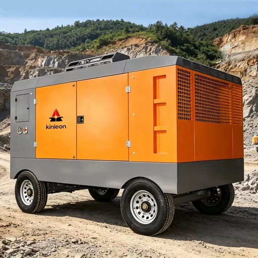 Silent Diesel Screw Air Compressors Portable Air Cooled 550-750cfm 12-13bar Mining Equipment for Factory Sales Drilling Rig Use
