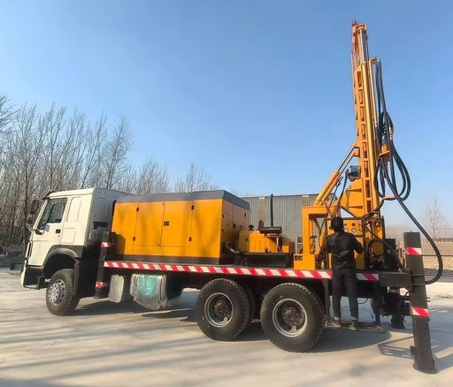 Borehole Drilling Machine HD 400M Diesel Engine Water Well Mining Rig Featuring Pump Motor Gear-Truck Mounted 1 Year Warranty
