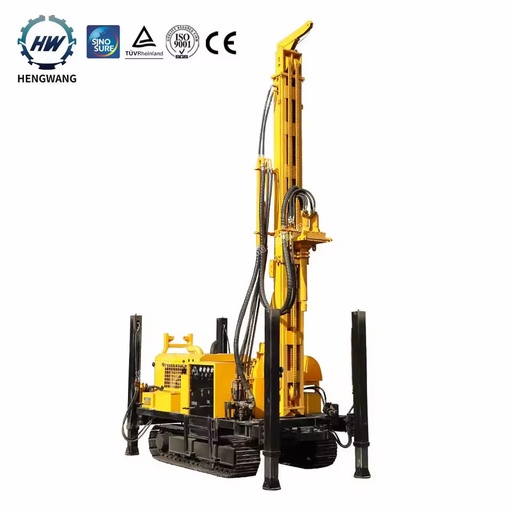 100m, 150m, 200m, 300m, 350m, 600 Meters Steel Crawler Mounted Rotary Rock Air Water Well Drilling Rig Machine
