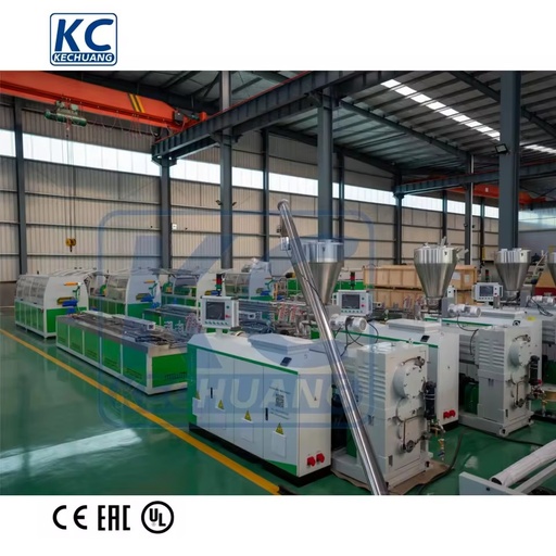 Conical Twin-screw Extrusion Machine Double Screw Extruder for PVC Pipe/Profile/Sheet WPC Profile PLC Control