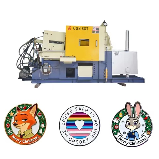 88T Hot Chamber Die Casting Machine Zinc Alloy Die Casting Machine for Badges Zamak Injection Equipment for Medals