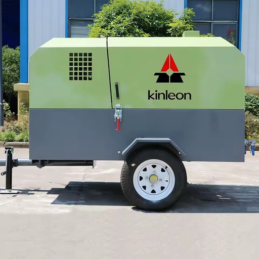 Portable Industrial Screw Air Compressor 185CFM 8Bar Kubota Diesel Engine Motor Air Cooled for Construction Rock Drilling Rig