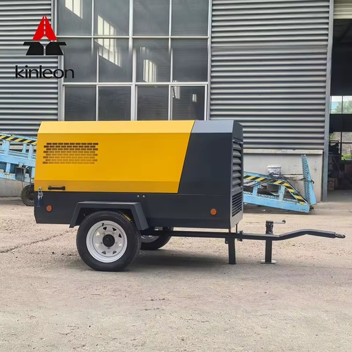 Air Compressor Machine 185CFM 8bar Rotary Screw Lubricated PLC Cummins Diesel Engine Industrial Mining Quarry Rock Drilling