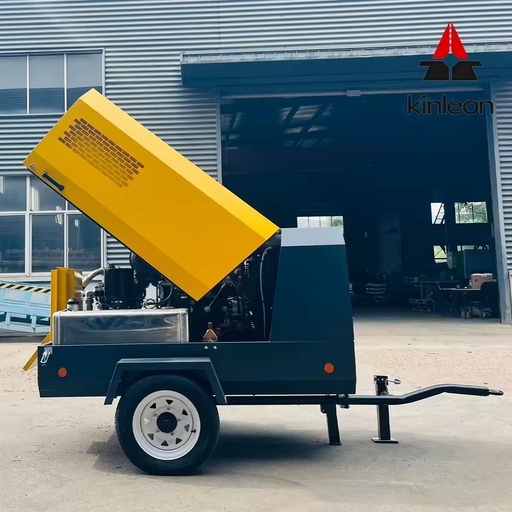 5m/min 185CFM High Pressure Diesel Screw Compressor 8bar Low Fuel Consumption Portable Motor Mine Drilling Engineering Use