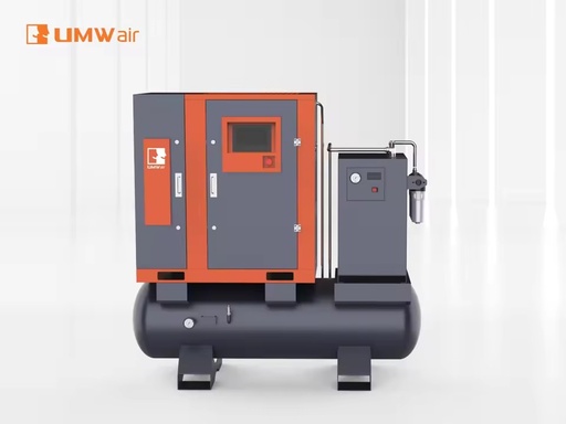 Low Noise Screw Air Compressor 16bar Integrated With Tank Dryer for Laser Cutting Machine Use