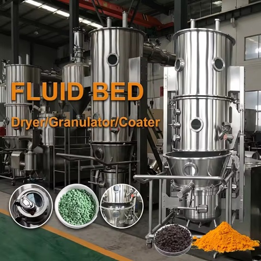 FL Automatic Solid Dosage Granulation Production Line Fluid Bed Dryer Granulator Equipment Pump Bearing Manufactured Fluidized