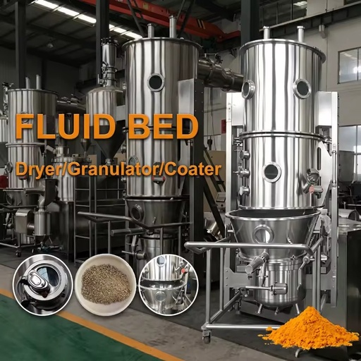 FL-Series Fluidized Bed Granulator & Dryer for Food & Beverage Energy Saving Gas Steam Electric Oil Heating