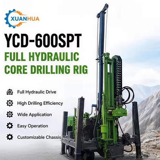 YCD600SPT Hydraulic Core Drilling Rig SPT Standard Penetration Test Crawler Mining Exploration Rock Sampling