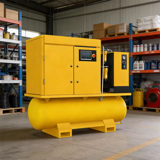 Industrial Screw Air Compressors 10HP 7.5KW 15KW All in One 4-in-1 Portable Screw Air Compressor with Dryer for Laser Cutting