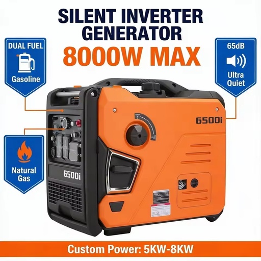 High Quality Small Silent Petrol Inverter Generator 2kW 3kW 5kW 8kW, Air-Cooled Portable Gasoline Power Generator for Emergency