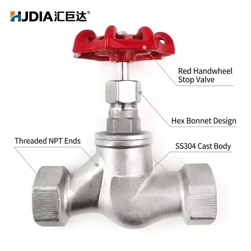 Manual Stainless Steel Globe Valve J11W Threaded Control 304/316 for Steam 4 Inch Port Size Commercial Kitchen Use 375-725 psi
