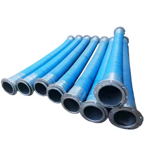 Large Diameter Flanged Rubber Hose Chemical Resistant, Heavy Duty Industrial Hose for Pipe Connections, Durable & Flexible