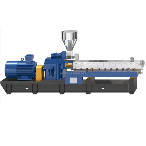 PLC Controlled Co-rotating Parallel Twin Screw Extruder Machinery for HDPE LDPE EVA PVC Polymer Production Line