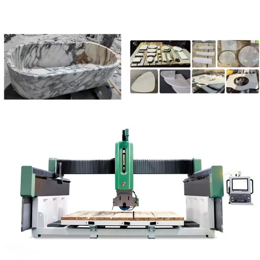 Marble and Granite Bridge Saw 5 Axis 3d Stone Carve and Polish Machine
