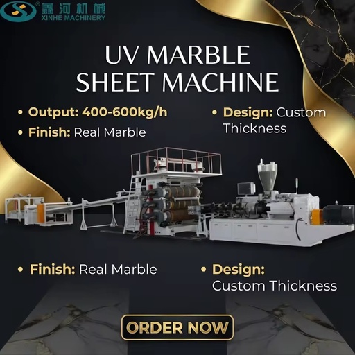Automatic UV Marble PVC Laminated Sheet Extrusion Line PLC Motor Gearbox-High Gloss Decorative Board Machine for Interior Design